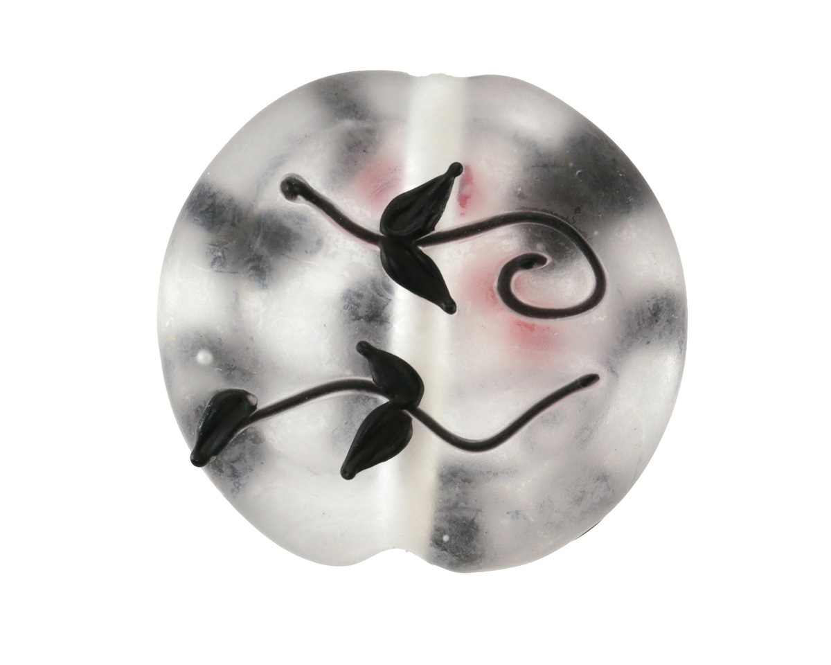 Grace Lampwork Matte Tranquility Vines Lentil Focal Bead 25mm