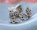 Antique Silver (plated) Butterfly Focal Link 14.5x11mm