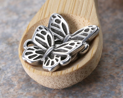 Antique Silver (plated) Butterfly Focal Link 14.5x11mm
