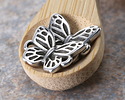 Antique Silver (plated) Butterfly Focal Link 14.5x11mm