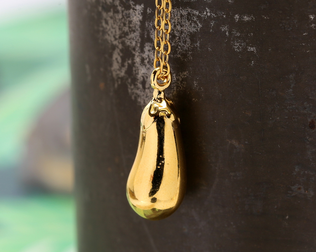 24K Gold (plated) Eggplant Focal 9x25mm
