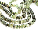 Green Tourmalinated Quartz Microfaceted Hexagon Heishi 4x8mm