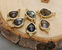 Labradorite w/ Gold Finish Faceted Teardrop Focal 10x12mm