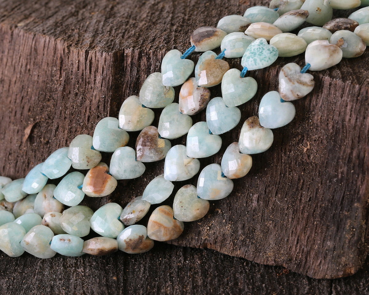 Hemimorphite Microfaceted Heart 8mm