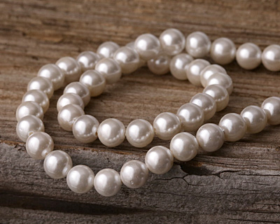 Pearly White Shell Pearl Round 6mm