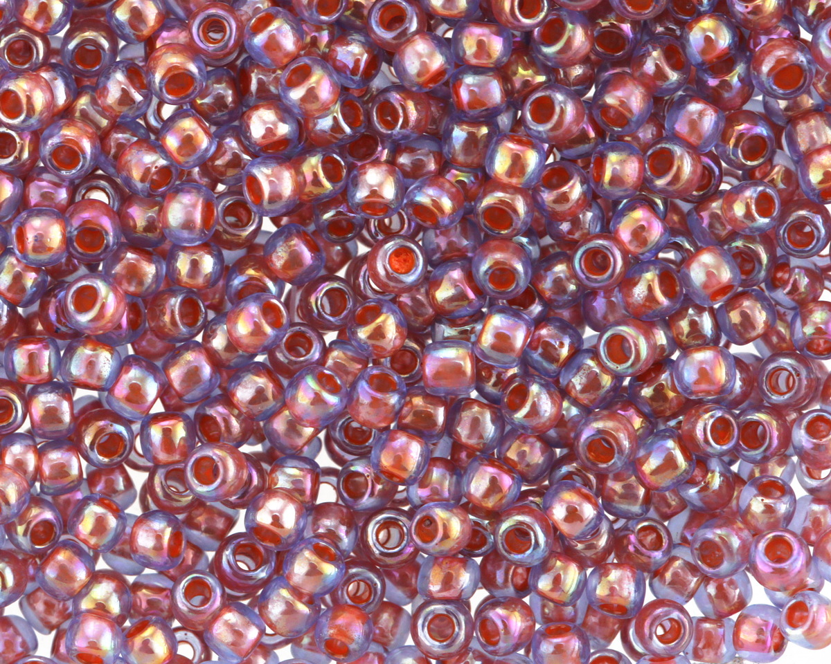 TOHO Rainbow Alexandrite (with Opaque Orange Lining) Round 11/0 Seed Bead