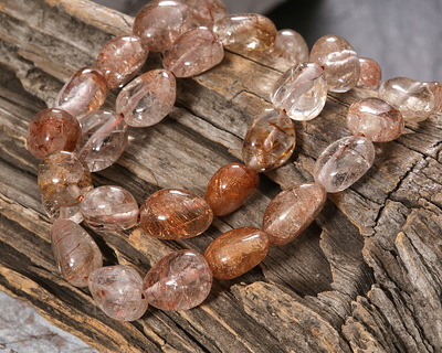 Copper Rutilated Quartz Tumbled Nugget 8-13x8-10mm