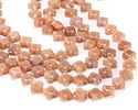 Peach Moonstone Faceted Quatrefoil 13mm
