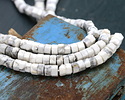 White Howlite Microfaceted Heishi 3x6mm