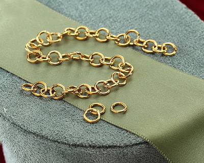 Waterproof 18K Gold PVD Plated Stainless Steel Jump Ring 6mm, 18 gauge