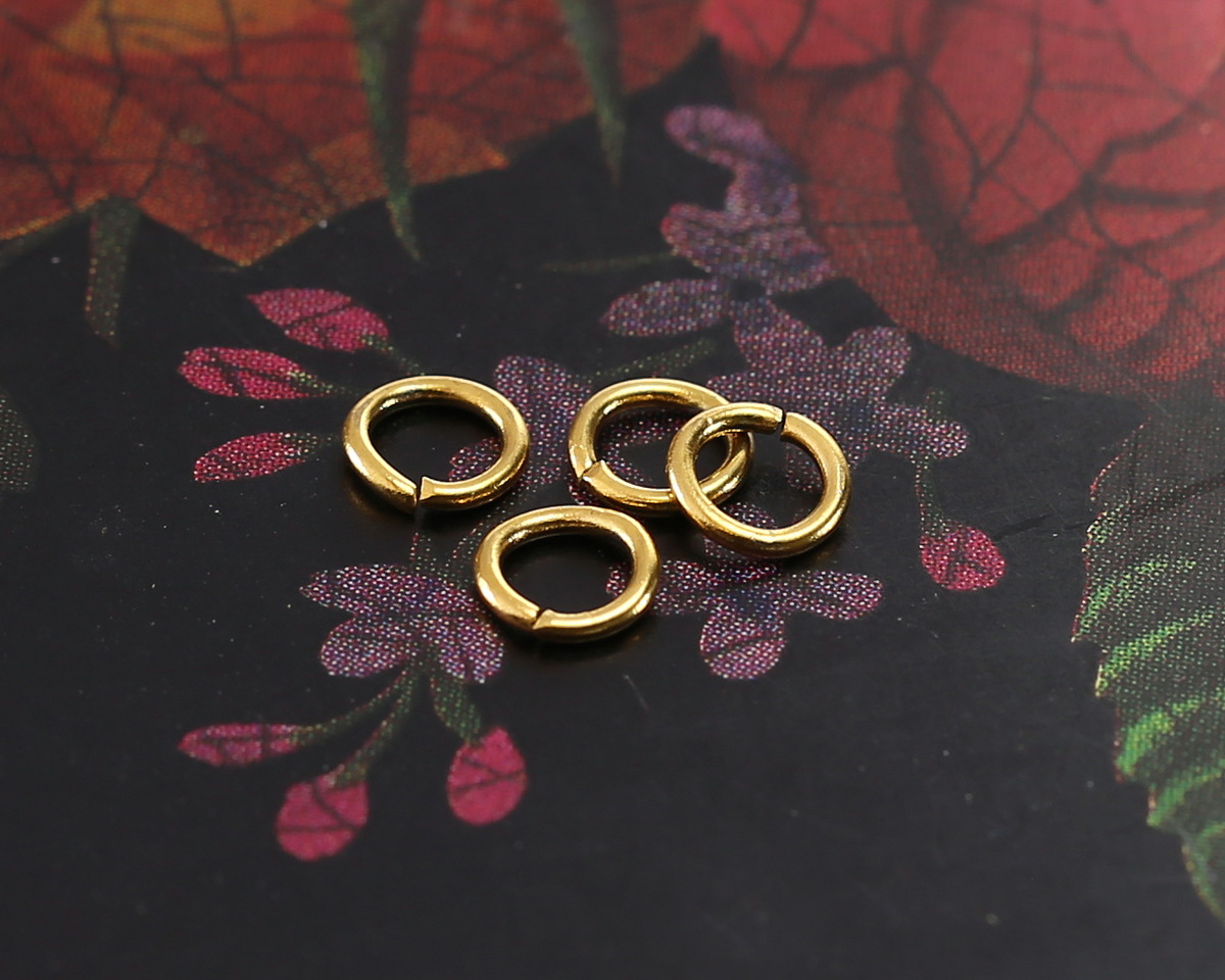 Waterproof 18K Gold PVD Plated Stainless Steel Jump Ring 5mm, 20 gauge