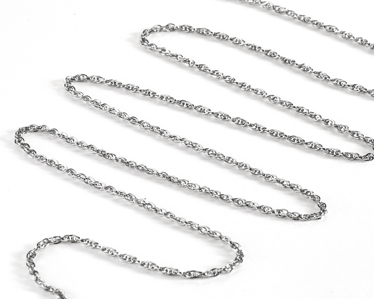 Stainless Steel Figaro Chain, 1.25x1.64mm links, 5' Package