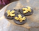 Holly Two-Toned Gunmetal & Gold Finish Round Focal 17.5x20.5mm