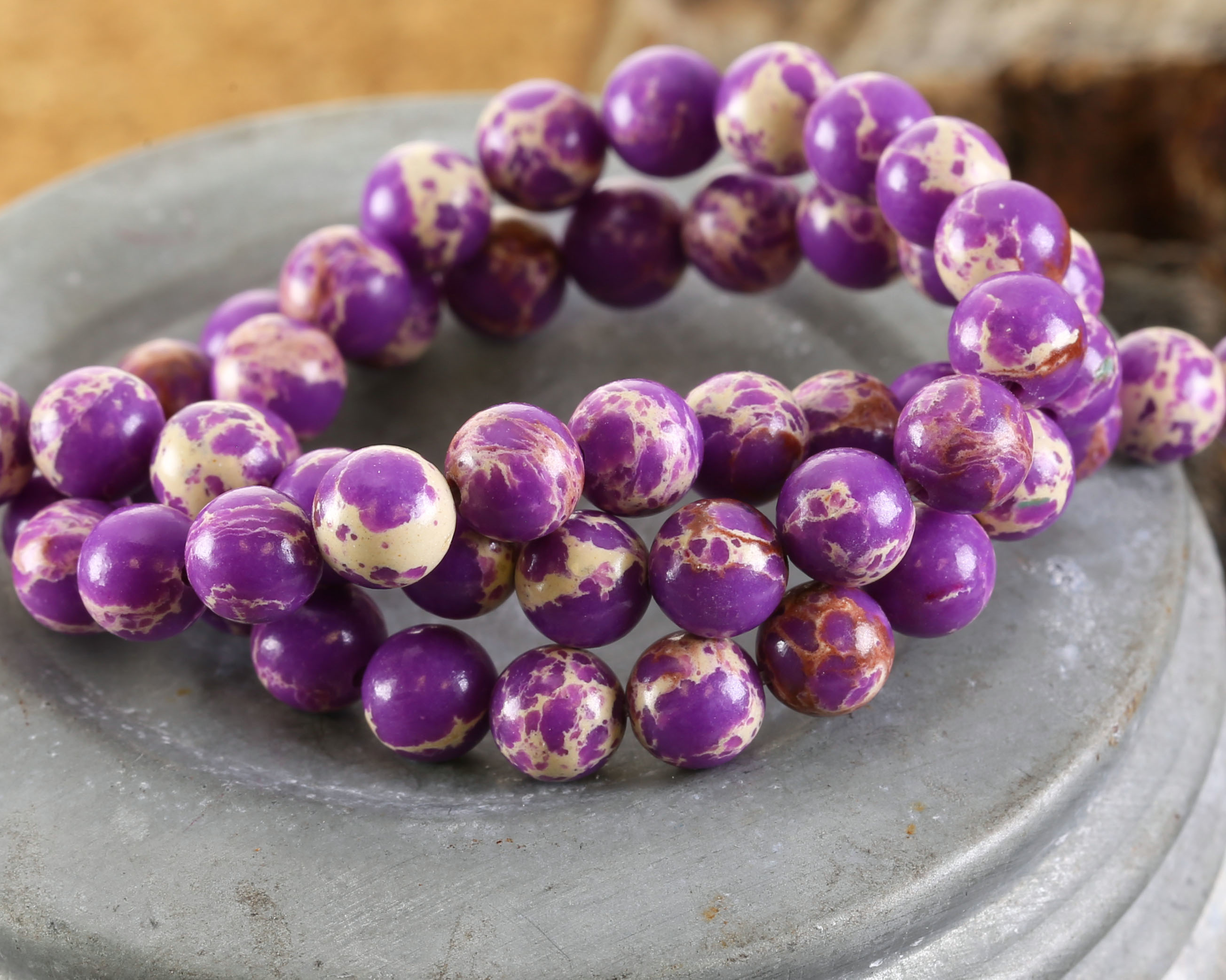 Purple Impression Jasper Round 6mm