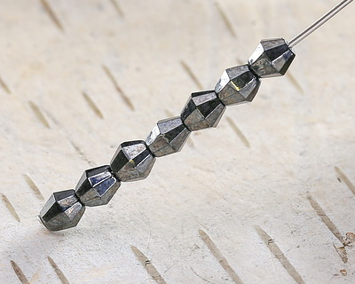 Czech Glass Hematite Bicone 5mm