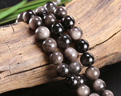Silver Obsidian Round 10mm