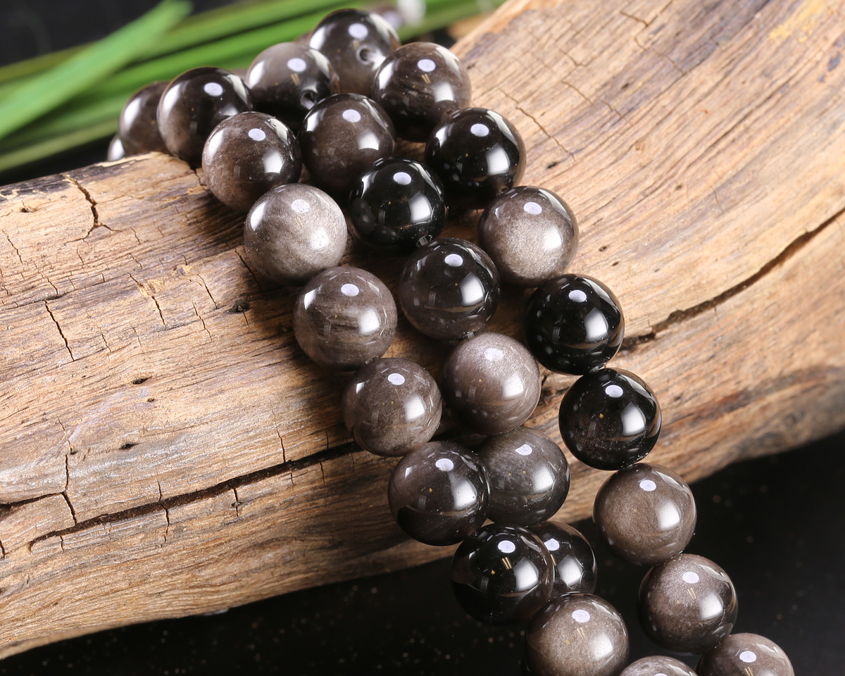 Silver Obsidian Round 10mm