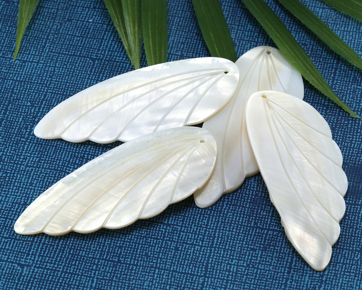 Mother of Pearl Carved Wing Focal 27.5x69mm