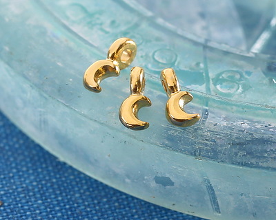 24K Gold (plated) Tiny Crescent Moon Focal 3x7mm