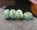 Grace Lampwork Matte Fern Leaf Rondelle 9x13mm
