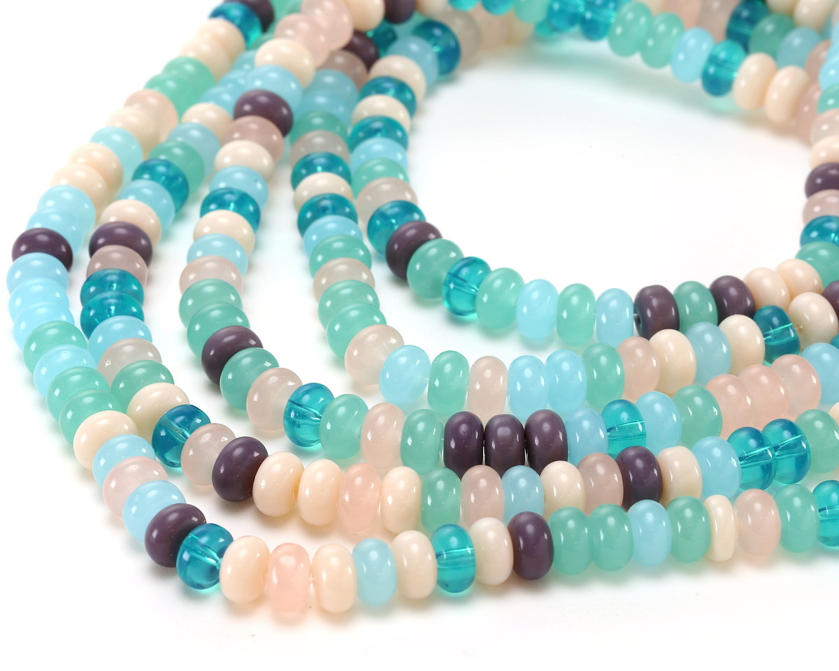 Ocean Mix Glass Rondelle 5x8mm