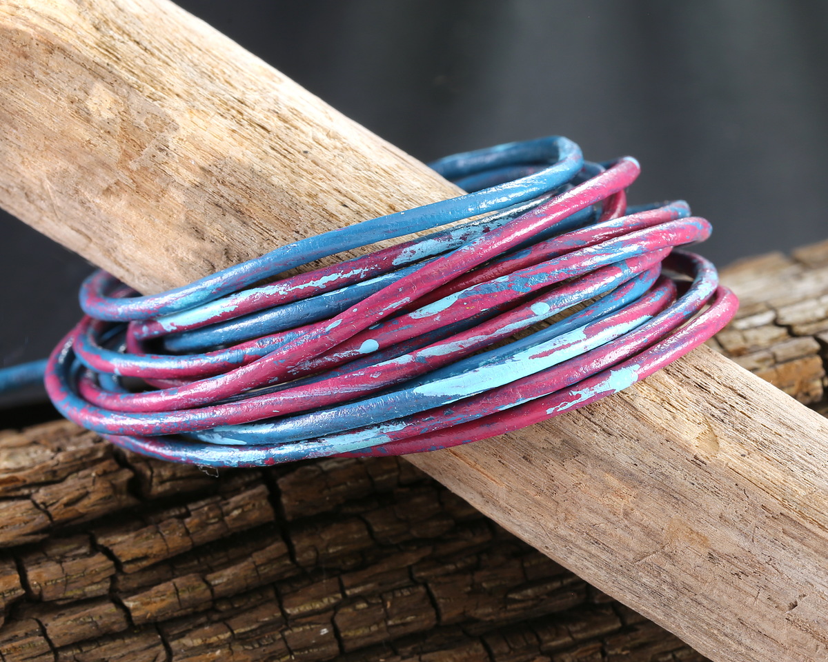 Aurora Blend Round Leather Cord 2mm
