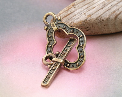 Mykonos Antique Brass (plated) Guinevere Toggle Clasp 21x31, Bar 29mm