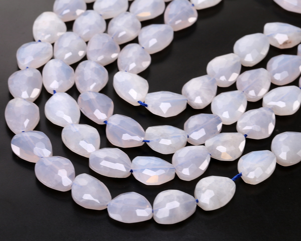 Blue Rose Quartz Faceted Puff Pear 13x16mm