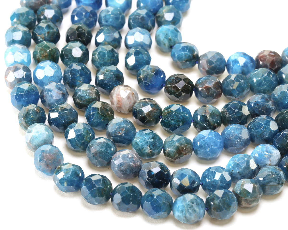 Blue Apatite Microfaceted Egg Nugget 10x9mm