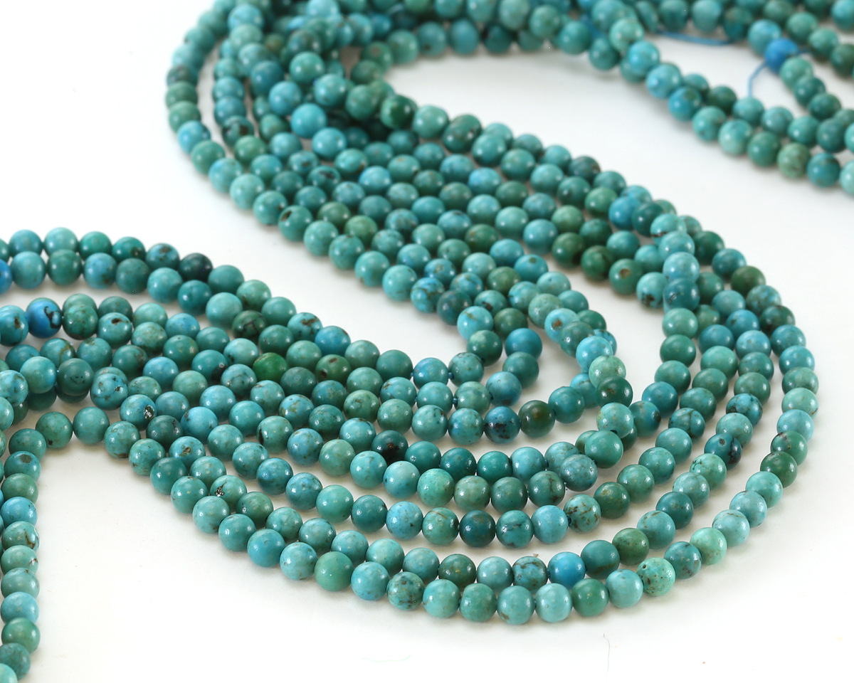 Green Blue Hubei Turquoise (A - more blue) Round 3mm