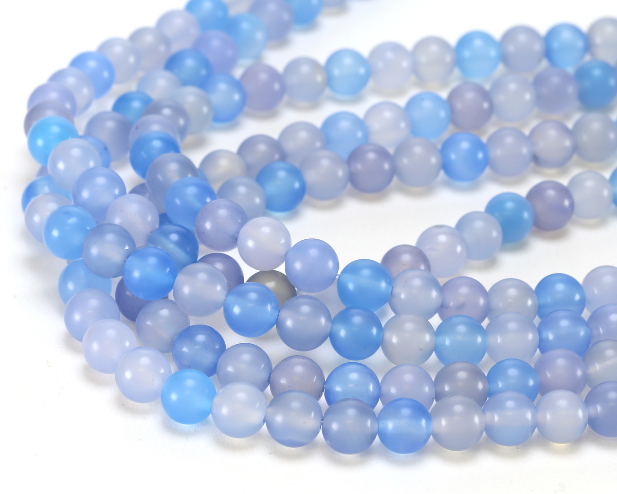 Aqua Blue Multi Agate Round 8mm