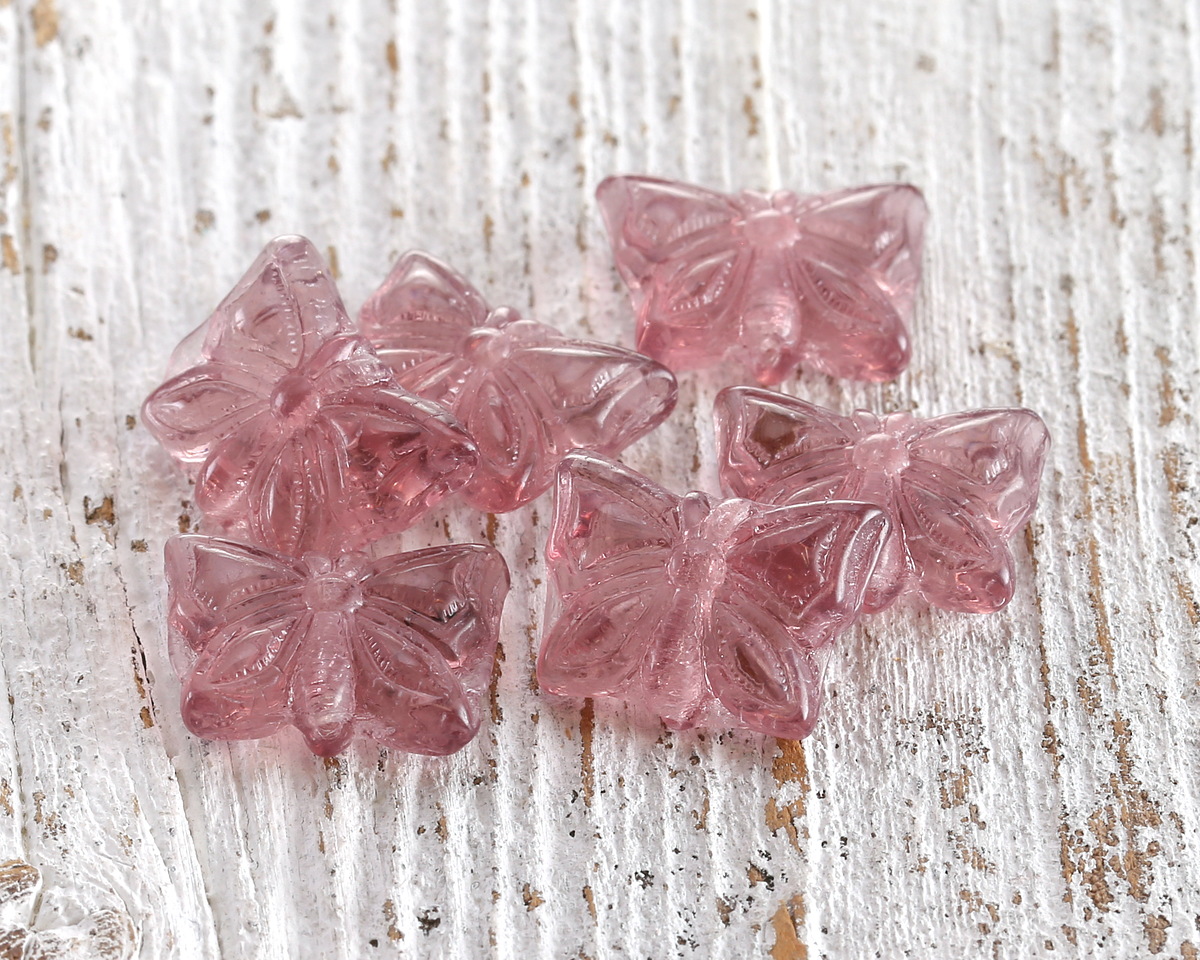 Czech Glass Amethyst Butterfly 15x12mm