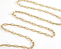 Waterproof 18K Gold PVD Plated Stainless Steel Small Paperclip Chain, 7.9x2.3mm links, 25ft Spool