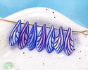 Czech Glass Laser Etched Dragonfly Wing on Matte Sapphire AB finish Dagger 5x16mm