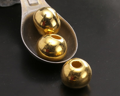 Mykonos Metalized Ceramic Gold Rondelle 13x15-16mm