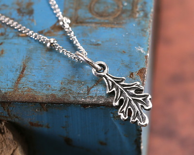 Nina Designs Sterling Silver Small Oak Leaf Charm 6x17mm