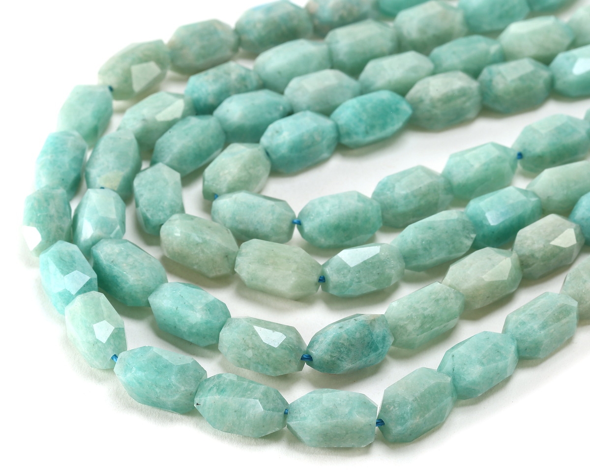 Brazil Amazonite Microfaceted Long Nugget 9x14mm