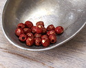 Czech Glass Textured Oxblood w/ Gold Fire Polished Round 3mm