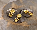 Violet Two-Toned Gunmetal & Gold Finish Round Focal 17.5x20.5mm