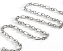 Stainless Steel 1:3 Textured Cable Chain, 25ft Spool