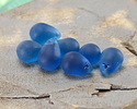 Peacock Blue Beach-Style Glass Teardrop Focal 14x10mm