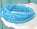 Java Glass Transparent Aquamarine Graduated Gooseberry Beads 3-6x4-6mm