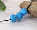 African Glass (Tanzania) Blue Turquoise Melon 14x15mm
