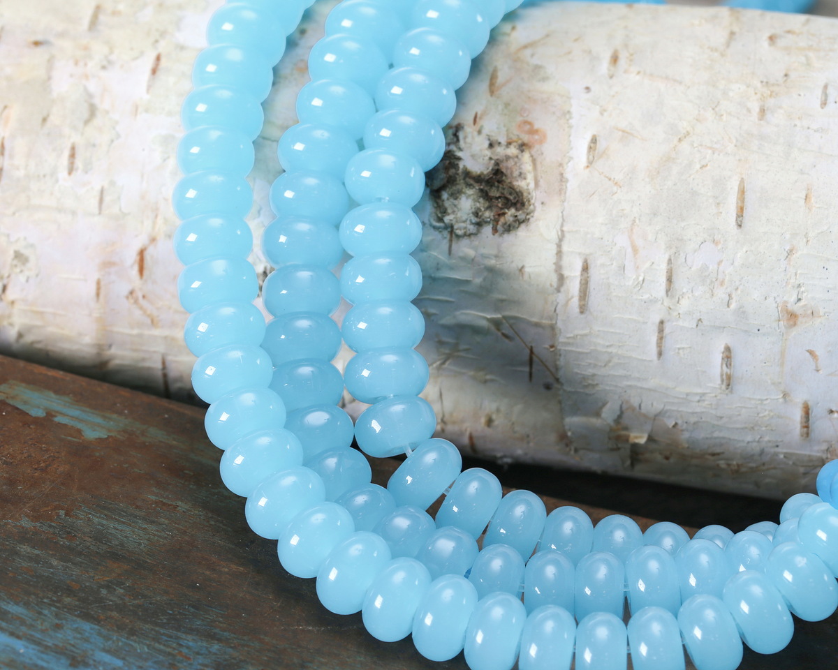 Aqua Opal Glass Rondelle 5x8mm