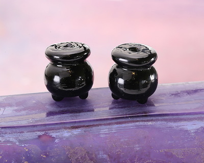 Witch's Cauldron Lampwork Glass Focal Bead 16-17x17-17.5mm