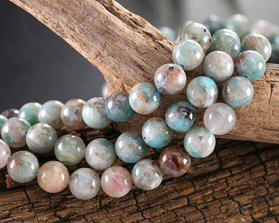 Amazonite w/ Quartz Round 8mm