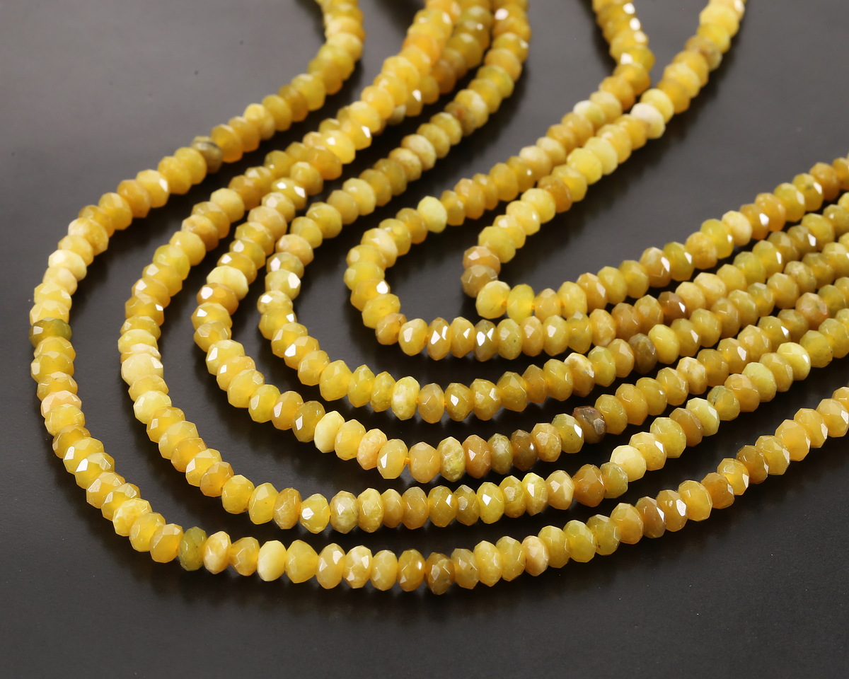Banana Candy Jade Faceted Rondelle 2x4mm