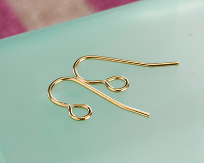 Gold (plated) Earwire w/ Loop 20x8mm
