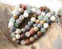 Matte Multi Stone (Dalmatian Jasper, Picture Jasper, Tree Agate, Red Jasper, White Agate, Quartz) Round 6mm