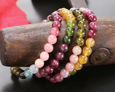 Tourmaline (AA - Ombré) Round 6mm, loop